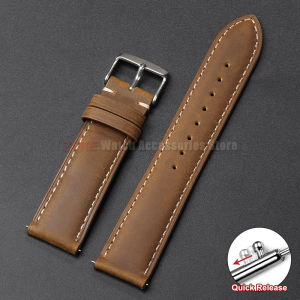 18mm 20mm 22mm Cowhide Watch Strap 14/16mm 24mm Universal Retro Brown Quick Release Watchband for Samsung Galaxy Watch 8/7/6/5/4