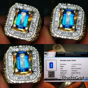 Batu permata natural london blue topaz