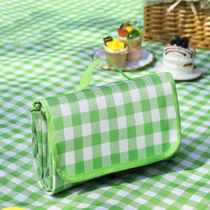 เสื่อปิกนิกแบบพกพา เสื่อสำหรับตั้งแคมป์กลางแจ้ง เสื่อปิกนิกแบบสองด้าน ฟิล์มอลูมิเนียม เสื่อชายหาด ทำความสะอาดง่าย เหมาะสำหรับการเดินทาง