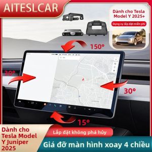 Bộ Giá Đỡ Xoay Màn Hình 4 Hướng Dành Cho Tesla Model Y/3/Model 3 Highland 2025 Giá Đỡ Xoay Cho Hệ Thống Định Vị GPS Hợp Kim Nhôm