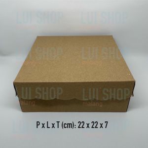 [PER 10 LEMBAR] DUS NASI KRAFT 215cm x 215cm R10B 350gr & 300gr (MB) Apa Kabar