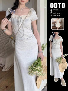 SUSIEYUAN | Elegant Slim French Square Neck Dress For Petite Women