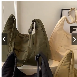 Ladies Crossbody Shoulder Bag Nylon Cloth Zip Closure Large Capacity