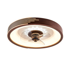 Solid wood ceiling lamp round ceiling lamp with fan Chinese style decorative fan lamp