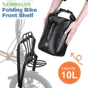 NEWBOLER 4/6/10L Cycling Metal Front Rack PVC Bag for Brompton Bike Bag Front Lightweight Shelf Luggage Rack Bicycle Accessories