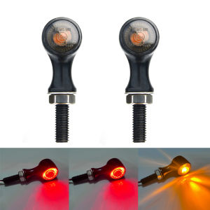 E24 Retro Motorcycle Turn Signal LED Light Flashing Indicator Tail Brake Light 8mm For Harley Yamaha Cafe Racer Bobber Chopper