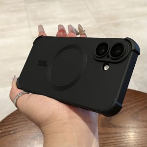 Silicone Phone Case for  16Promax 17Pro Full Cover Magnetic Charging 12PM Built-In Lens Film 15Plus Protective Shell for Men And Women