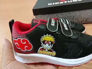Sepatu Sekolah Anak Laki-Laki Karakter Anime Naruto Warna Hitam Perekat Usia PAUD TK SD SMP SMA 1 2 3 4 5 6 7 8 9 0 Tahun-KIDZTUBS182472823