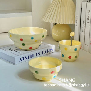 Cute Plump Creamy Style Dining Utensils Spotted High Value Gourd Noodle Bowl Rice Bowl Handheld Cup Soup Noodle Bowl Soup Bowl