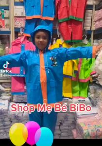 Áo mưa BỘ cho bé nhựa dày dặn áo mưa cho bé nhựa chống thấm tốt mặc kín có size cho bé 2-8 tuổi
