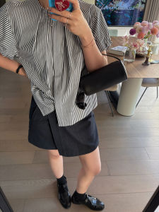 Quần Ống Đứng Oxford Họa Tiết Kẻ Sọc Phong Cách Công Sở Nhật Bản iWiNG Quần Ống Đứng Chống Ánh Sáng Cho Nữ Mùa Hè 2025