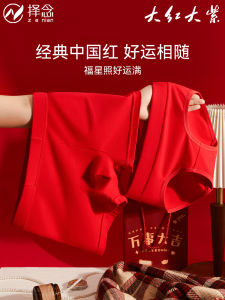 Red Cotton Triangle Underwear for Men And Women Antimicrobial New Snake Year High Waist Briefs Couple Set New Year Gift