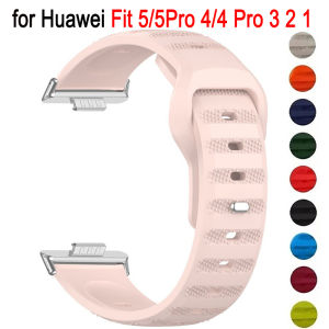 Silicone Strap For Huawei Watch Fit 5 Fit 5Pro Fit 4 Breathable Sport Smartwatch Replacement Metal Buckle For Huawei Fit 3 4 Pro