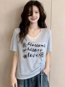 Áo Thun Hai Mảnh V-neck Tay Ngắn Icy Silk