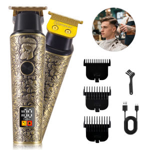 Hatteker Retro Clipper with Bald Head Sculpting Digital Display Salon-Grade Haircutting Razor Rechargeable Electric