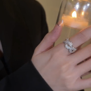 Bohemano Fashionable Unique Design Ring for Women Elegant Personality Match All Opening Finger Ring Geometric Pattern Alloy