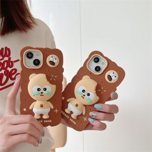 Zeallion Cartoon Bear Soft Silicone Case for [Apple iPhone 14 13 12 11 Pro Max] Protective Shockrpoof Phone Cover Shell