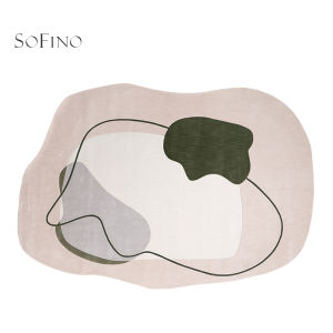 SoFINO | Elegant Simple Off-Shape Green Carpet