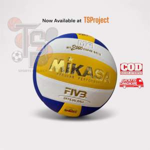 Mikasa Bola Voli Voly Volly Supergold Jahit Mesin Size 5 Bahan Empuk Free Pompa