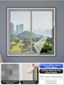 JH | Mosquito Repellent Invisible Nano Window Screen Self-Adhesive With Magic Tape