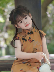 ชุดเด็กผู้หญิงสไตล์จีนย้อนยุคฤดูร้อนบางใหม่ ชุดเด็กสไตล์จีนปรับปรุงใหม่ เสื้อผ้าเด็กผู้หญิง ชุดเด็กผู้หญิง