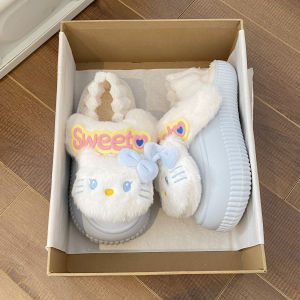 Dép Đi Trong Nhà Bằng Vải Cotton Dễ Thương Có Gót Đế Dày Chống Trượt Cho Nữ Mùa Thu Đông Dùng Trong Nhà Dép Lê Cặp Đôi