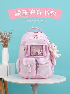 Girl Backpack Children Teenage School Bag Sweet Cute Pink Large Capacity Waterproof Backpack For Grades 3-6