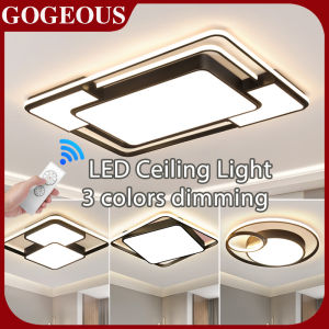 GOGEOUS Ultra-thin ceiling lights modern design tri color led ceiling light modern ceiling light with remote ceiling light for living room kitchen bathroom dinning balcony led lights for house ceiling