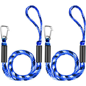 4FT Dock Line Elastic Mooring Rope Marine Anti-collision Rope with Stainless Hook Adjustable Anchor Boat Ropes Surfing Bungee