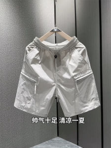 American Style Casual Mens Summer New Loose Straight Leg Five-Quarter Shorts Quick Dry Fashionable Versatile Lightweight Breathable Polyester