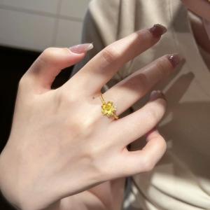 Romantic New Chinese Style Small Golden Flower Index Finger Ring Spiral Exquisite Palace Style Stylish Three-Dimensional Blooming Splendid Flowers