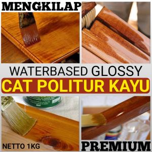 cat politur kayu 1kg cat kayu glosy warna coklat