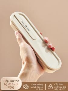 Large Portable Carry-On Dining Utensils Storage Box Single Person Serving Chopsticks Spoon Set Food Grade Plastic Outdoor Use