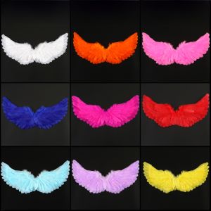 Large Feather Angel Wings Props Red Black Halloween Party Decorations for Adults And Children Pink Wing Costumes Accessory Set