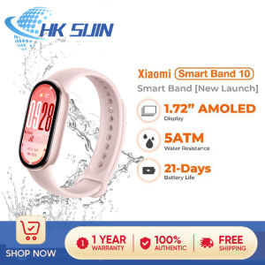 สายรัดอัจฉริยะ Xiaomi 10 "หน้าจอสัมผัส AMOLED 5ATM กันน้ำทุกรุ่น150 + โหมดกีฬากรอบโลหะการแบตเตอรี่อายุการใช้งานยาวนาน21วันนาฬิกากีฬา