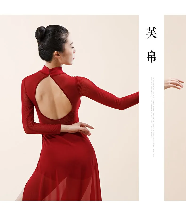 green emerald velvet dress Empire Maxi Round Neck Long Sleeve Ballroom Dress – DANCEYM