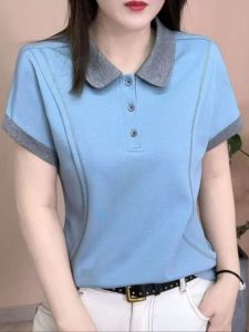 HUAXUNRAN | Áo Thun Tay Ngắn Mới Thời Trang cho Mẹ và Phụ Nữ Trung Niên