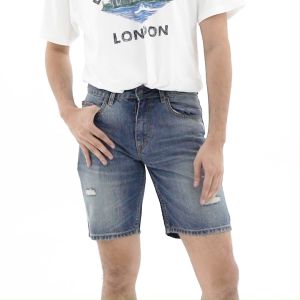 Lee Cooper Jeans Short Repaired Medium Blue