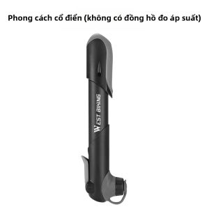 West Biking | Bơm Xe Đạp Mini WEST BIKING Bơm Tay Cao Áp Dùng Cho Xe Đạp Địa Hình Xe Đạp Đường Trường Van Schrader Van Presta Kèm Đồng Hồ Đo Màu Đen