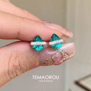 S925 Silver Needle Waterdrop Earrings Luxury Sensation Allergy Proof Ear Caring Hole Jewelry Fashionable Neutral Style Crystal Inlaid