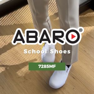 ABARO School Shoes 7285MF Slip On Thick Rubber Outsole White School Shoes/Kasut Sekolah Putih/Shoes Canvas/Extra Large