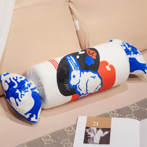 Big White Rabbit Milk Candy Pillow Plush Toy Sleeping Pillow Leg Clamp Children Doll Birthday Gift for Girls Elastic Velvet Filling Memory Foam