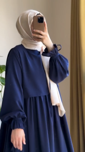 Shaima dress gamis polos ruffle gamis rempel wolpeach premium anti uv gamis umroh