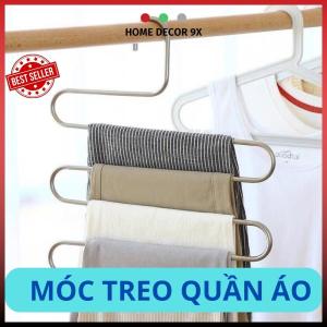 Móc Treo Quần Áo Inox 5 Tầng Thông Minh Mắc Treo Khăn Đa Năng Tiết Kiệm Không Gian Tủ