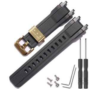 Rubber strap suitable for Casio MTG-B1000 MTG-G1000 MTGB1000 solid steel joint strap