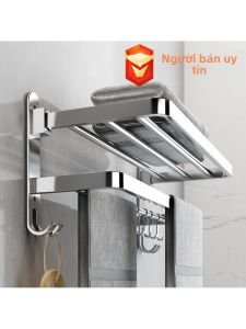 Giá Treo Khăn Tắm Tiết Kiệm Không Gian Gắn Tường có móc Inox 304 Gấp được