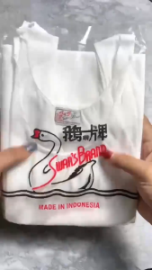 Kaos Dalaman Oblong Dan Singlet Pria isi 1 Pcs Putih & Hitam Polos SwanBrand 34-46 kaos dalam Dewasa