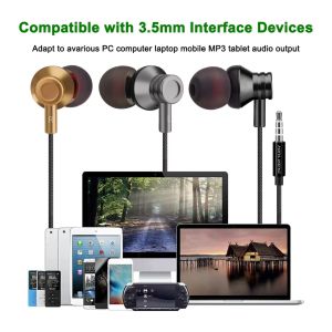 LS Earphone In-Ear Headphones Magnetic Wired Headphones Fitness Running Sports Headphones in-Ear Headphones Durable Adjustable Headphones Universal 3.5mm Round Hole Universal Mobile Phone Computer Magnetic Microphone Headphones