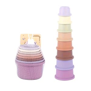Bunny Stacking Cups Toy Rabbits Multi-colored Reusable Small Animals Puzzle Toys For Hiding Food Playing Small Animals Pet Toys