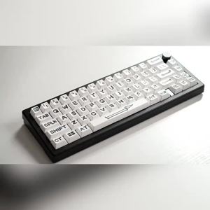 White Party Animals Keycaps Cherry Profile Dye-Sublimation PBT Keycaps Big Font For MX Mechanical Keyboard Made68
